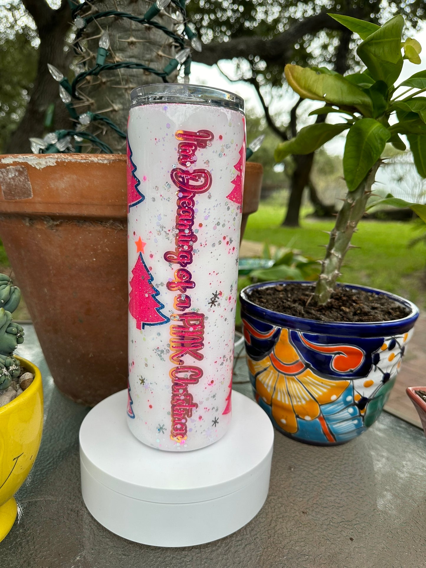 30 oz. Glitter Tumbler - I'm Dreaming of a PINK Christmas